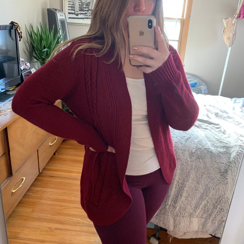 Wine Colored Cardigan
